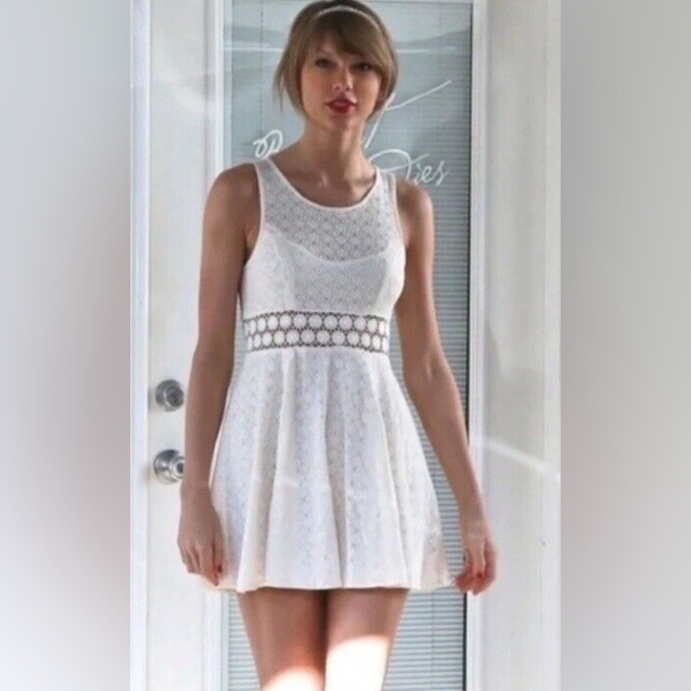 free people cutout daisy floral detailed dress